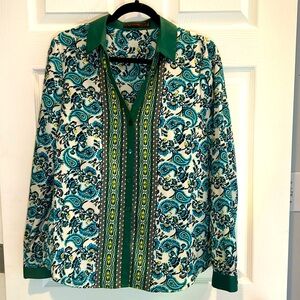The Limited - Button Down - Long Sleeve - Paisley Top - Size L